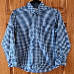 Wrangler Blue Plaid Button Down Shirt